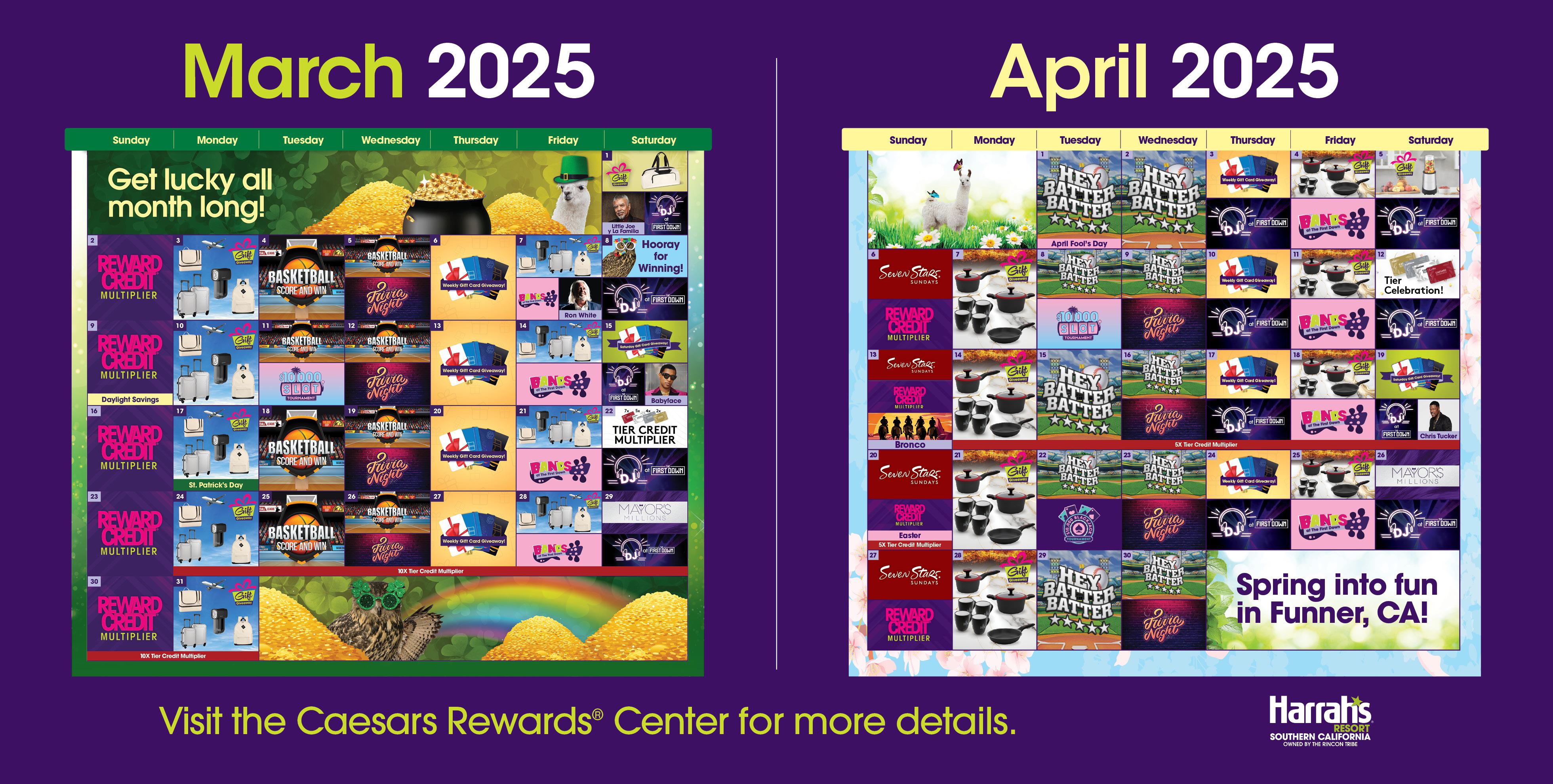 Harrah's Resort SoCal Events Calendar
